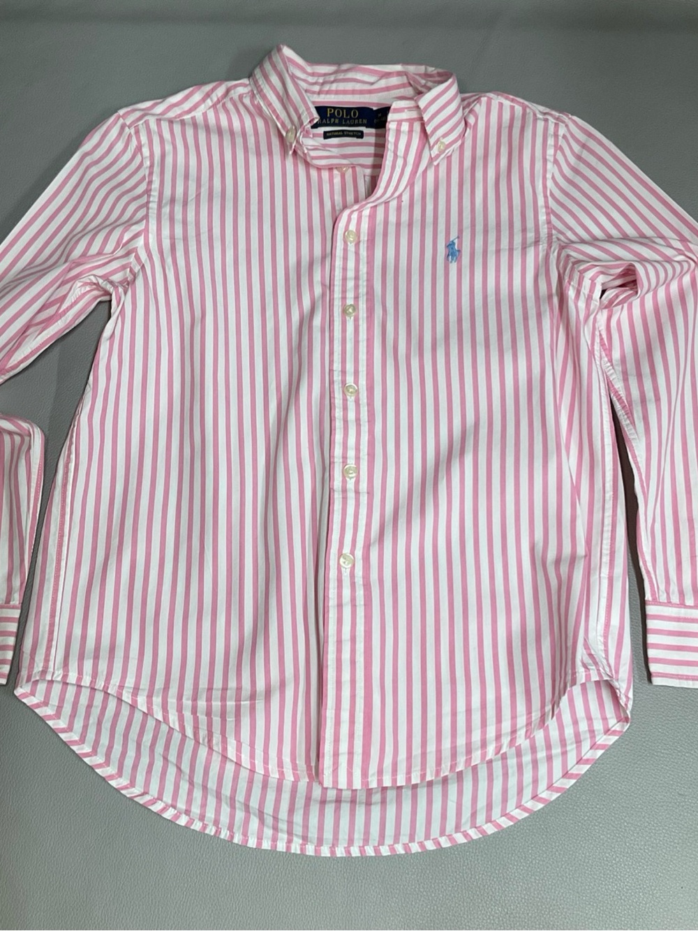 Polo by Ralph Lauren Pink & White Striped Button-Down Shirt